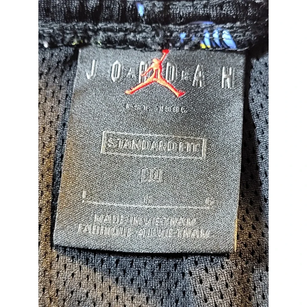Jordan Shorts Mens Black Multicolor Print Graphic Jumpman Logo Large AOP